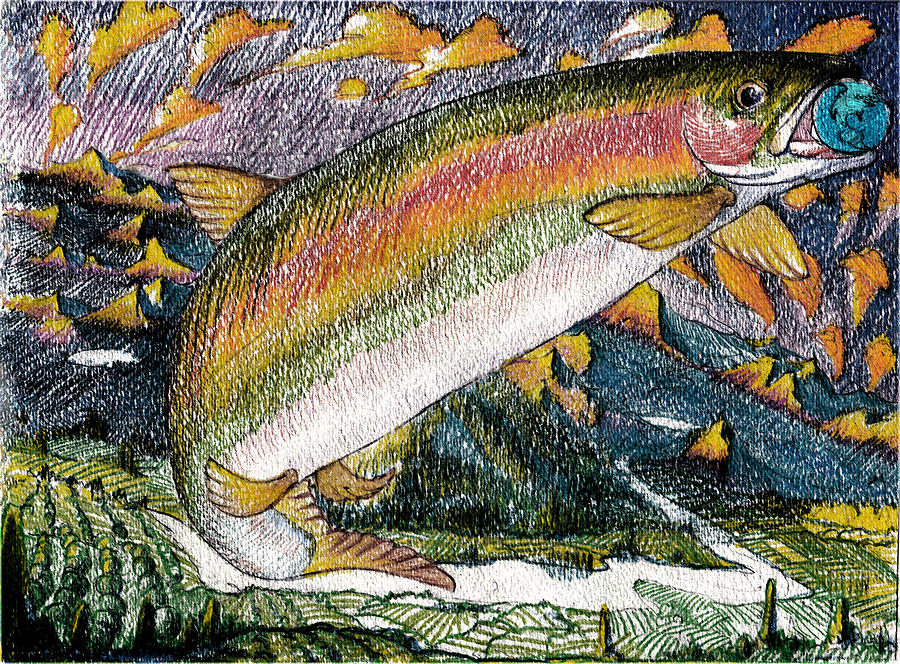 Traveling Trout Painting by Gregg Caudell