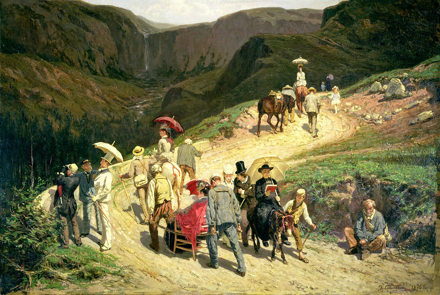 Travellers in Auvergne Painting by Konstantin Savitsky
