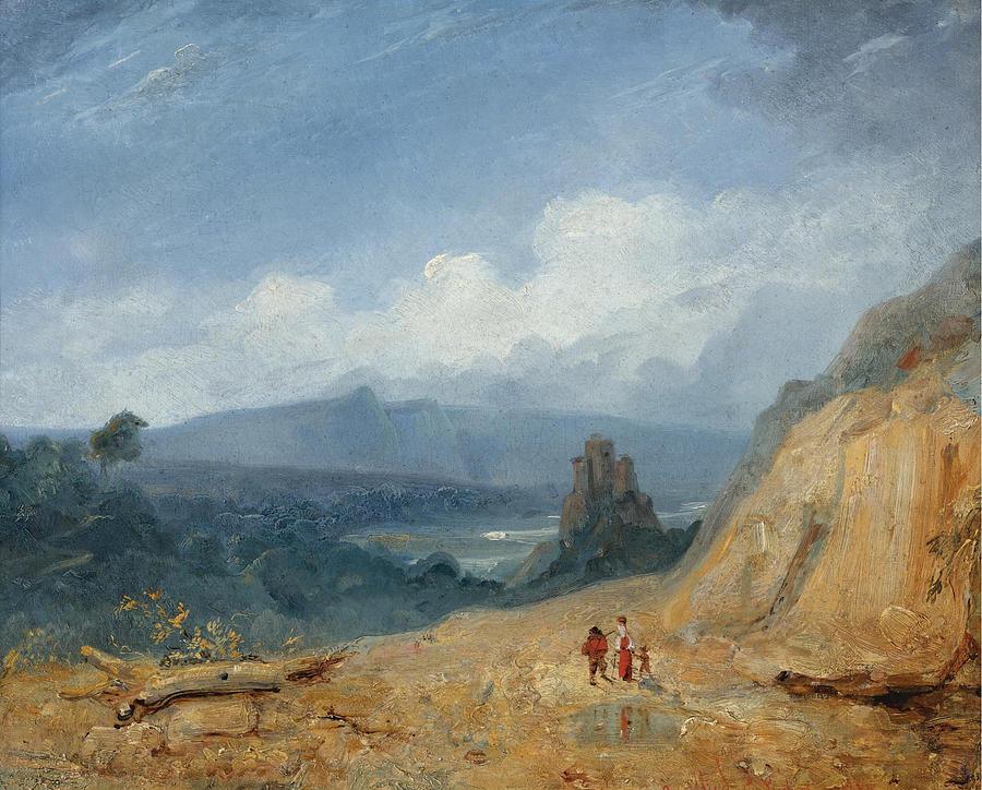Travellers on a Mountain Path Painting by Charles-Joseph-Emile Loubon