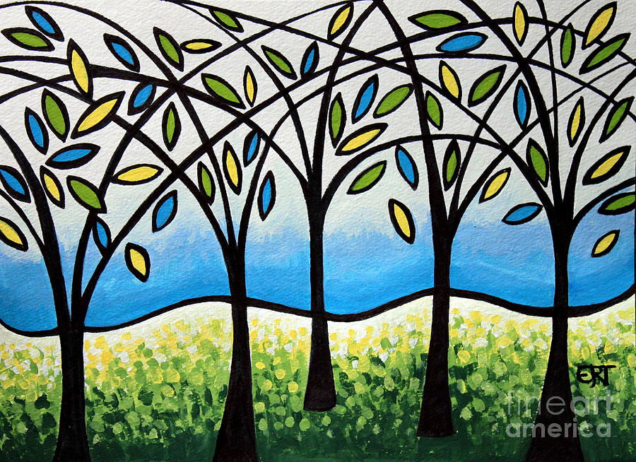 Traversing Trees Painting by Elizabeth Robinette Tyndall