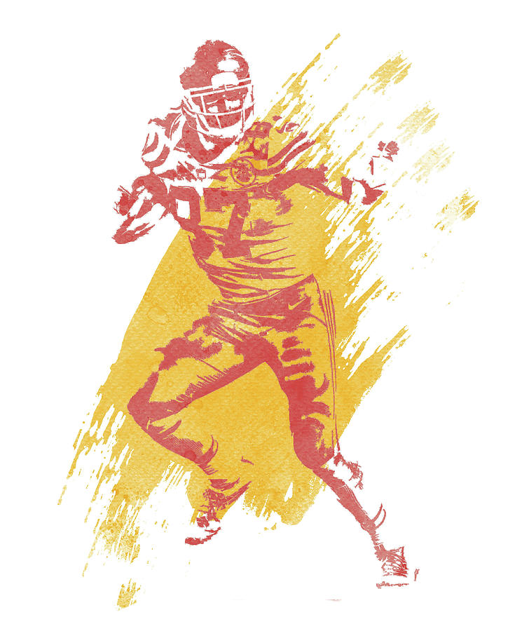 Travis Kelce watercolor, Kansas City Chiefs wall art, Kansas City Chie –  Capital Canvas Prints