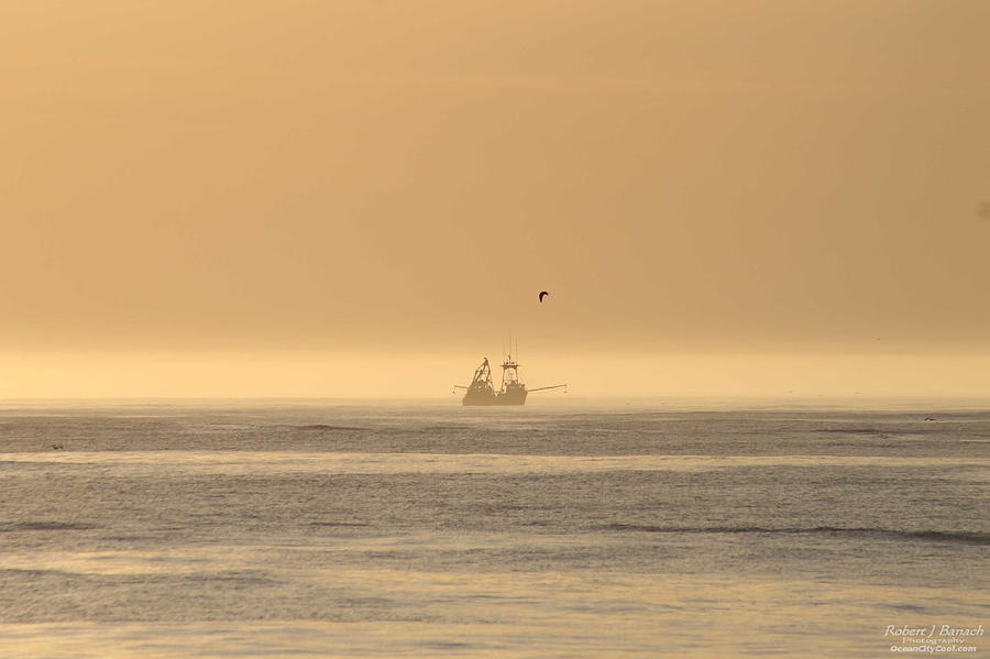 Trawler in the Mist Photograph by Robert Banach