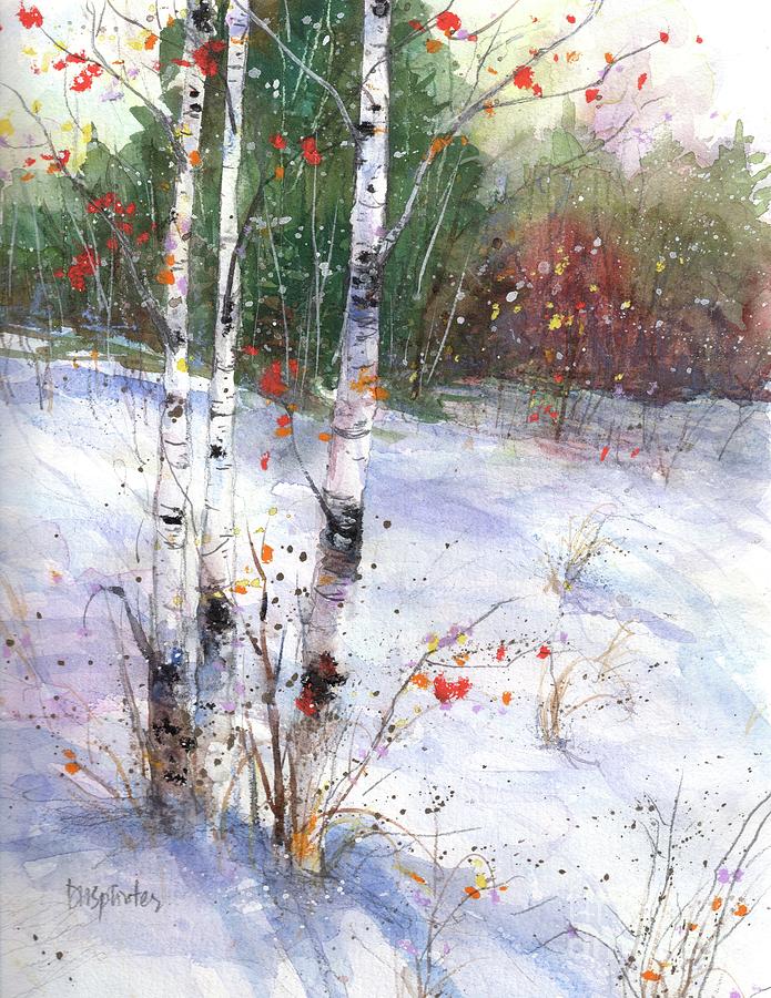 Birch Trees Painting - Treasure on the Path by Diane Splinter
