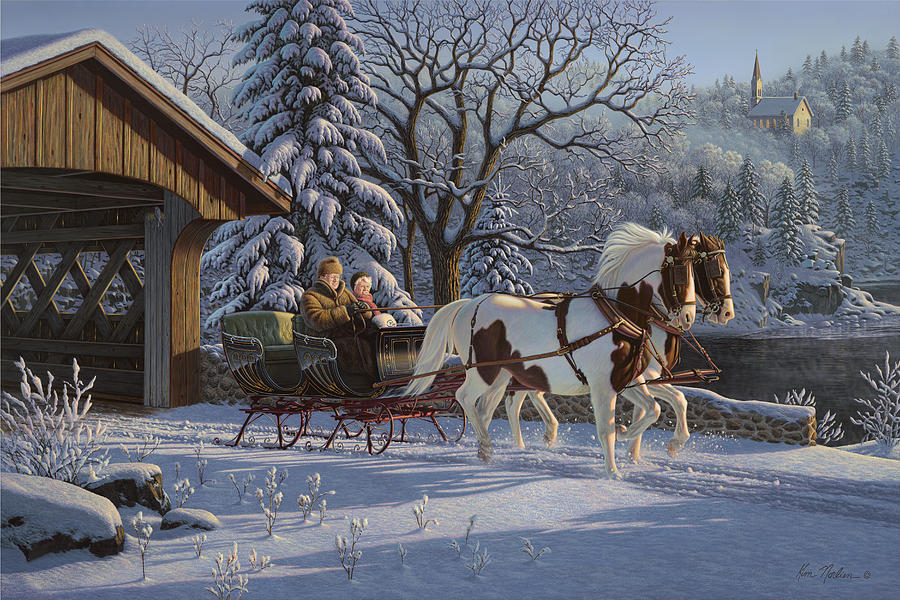 Winter Painting - Treasured Memories by Kim Norlien