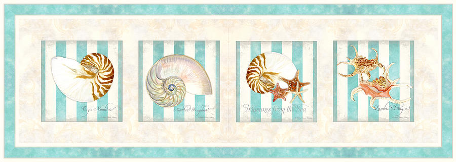 Shell Painting - Treasures from the Sea - Nautilus Shell by Audrey Jeanne Roberts
