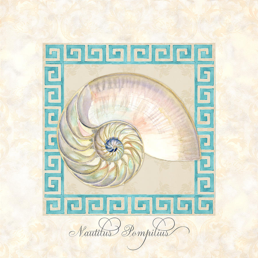 Shell Painting - Treasures from the Sea - Nautilus Shell Interior by Audrey Jeanne Roberts