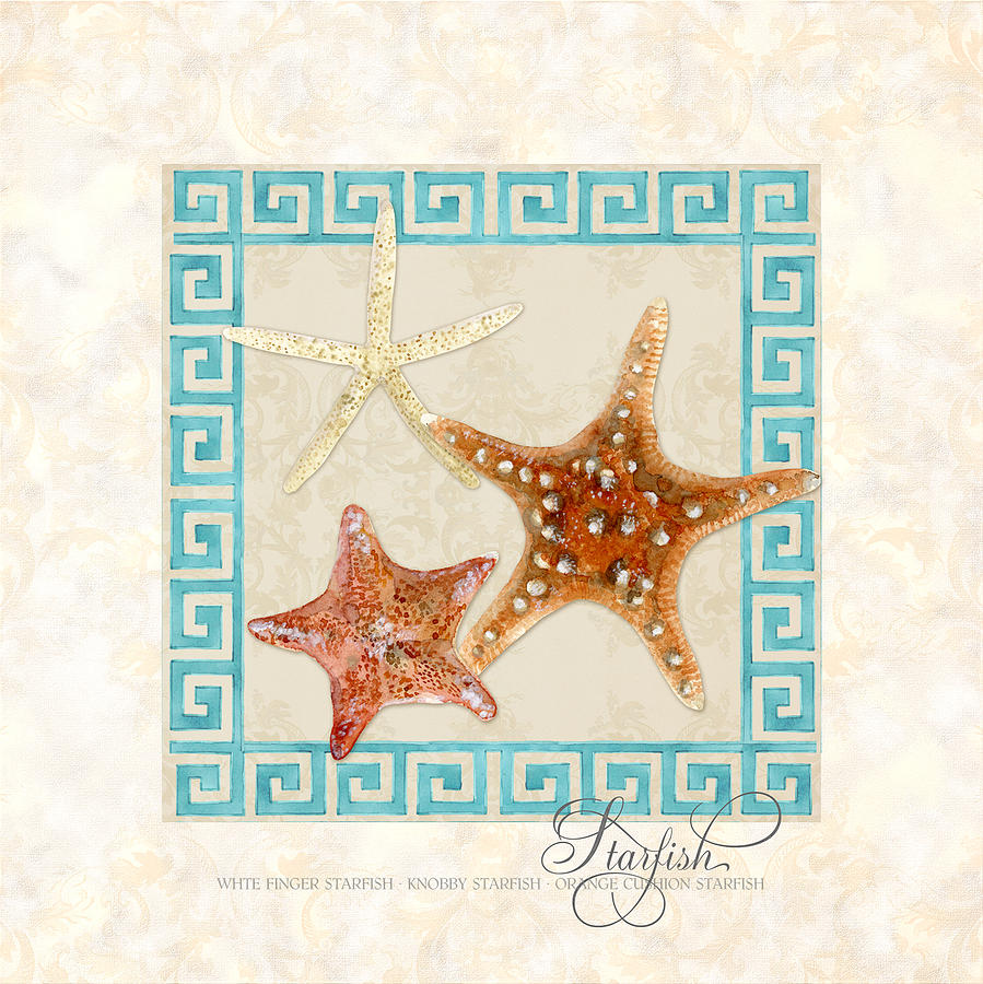 Treasures from the Sea - Starfish Trio Painting by Audrey Jeanne Roberts