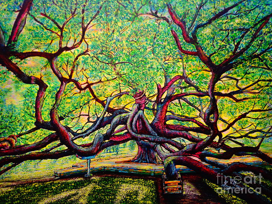 Treaty Oak Painting By Viktor Lazarev