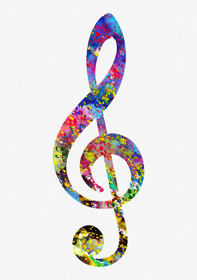 Treble Clef-colorful by Erzebet S