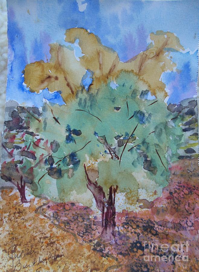Tree Amidst Pebbles Painting by Judith Espinoza