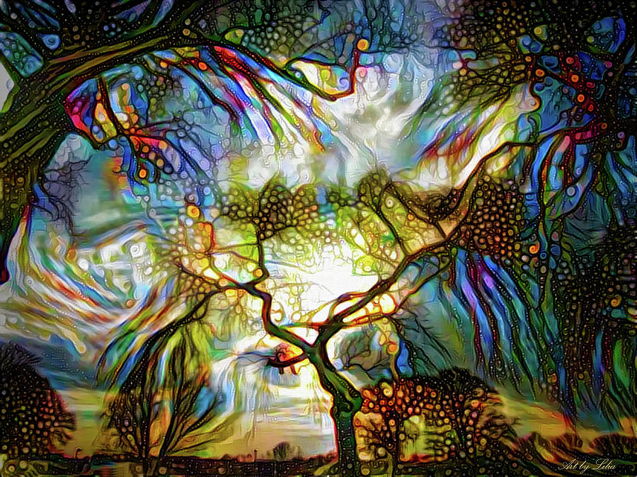 Dance of Tree branches Mixed Media by Lilia S