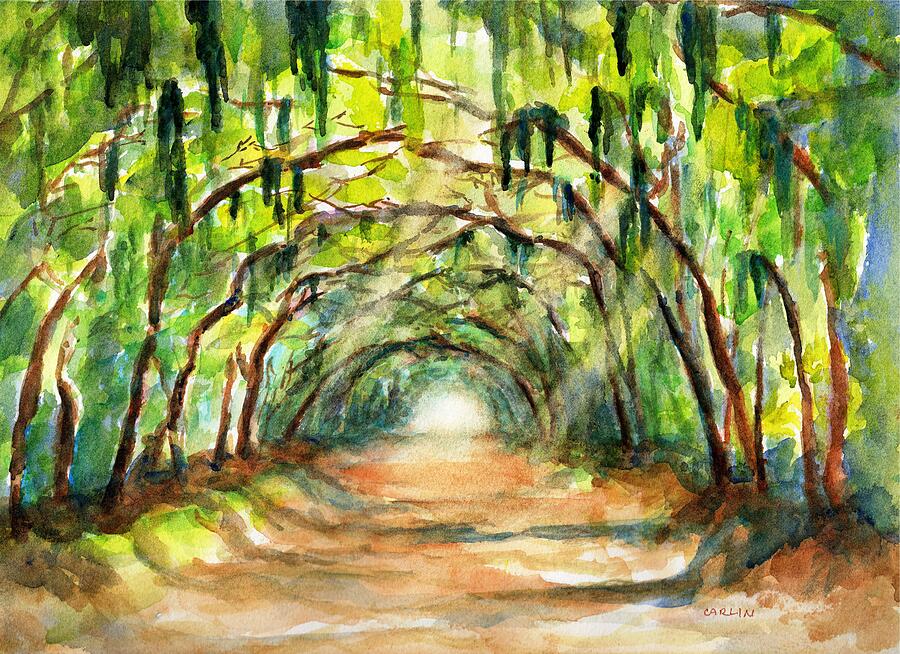 Tree Canopy with Spanish Moss Painting by Carlin Blahnik CarlinArtWatercolor