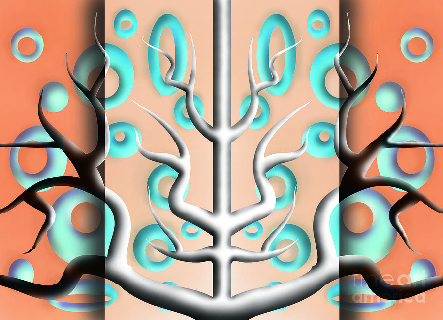 Abstract Digital Art - Tree Face by Iglika Milcheva-Godfrey