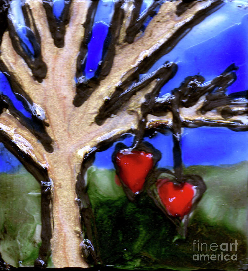 Tree Hearts Painting by Genevieve Esson