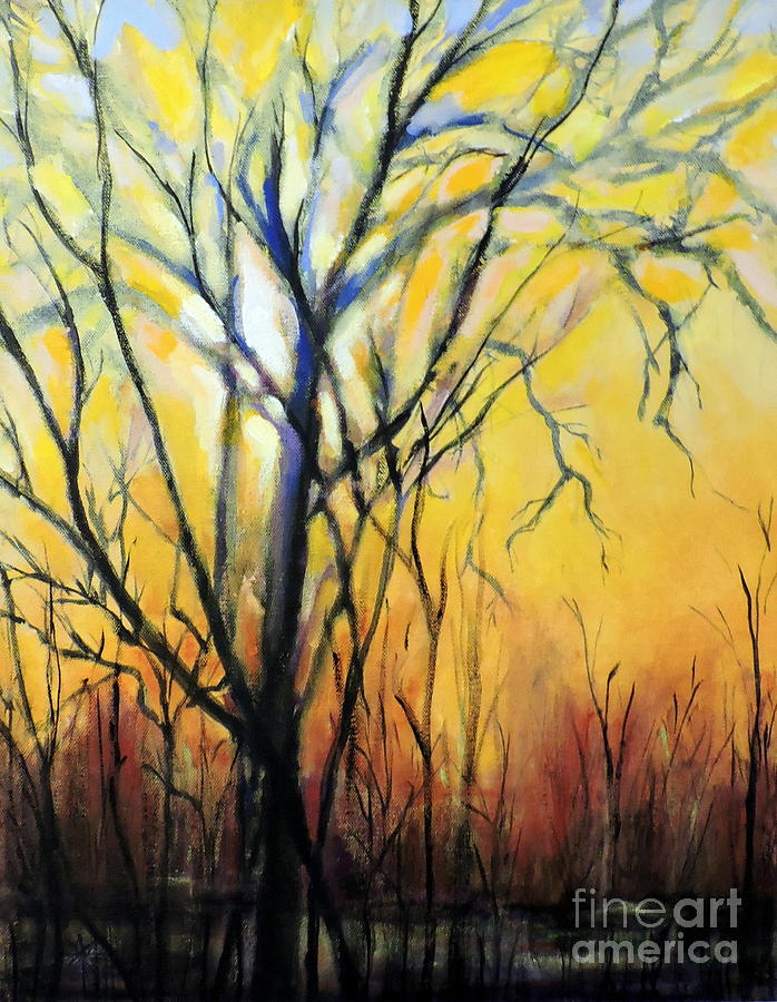 Tree In Thicket Painting by Jodie Marie Anne Richardson Traugott          aka jm-ART
