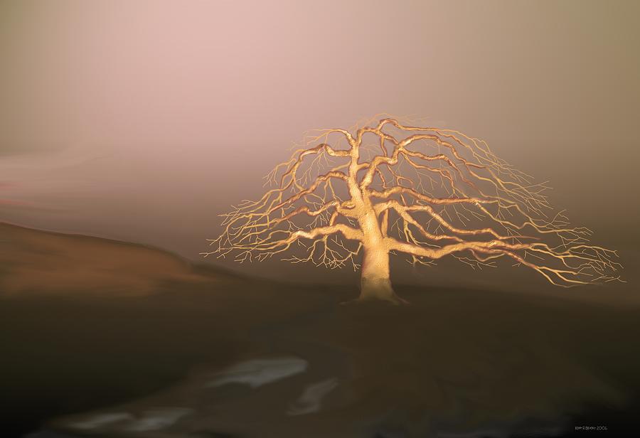 Tree in Winter I Digital Art by Kerry Beverly