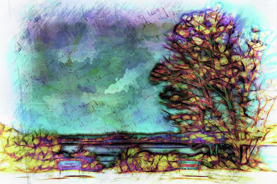 Tree is the park Digital Art by Lilia S