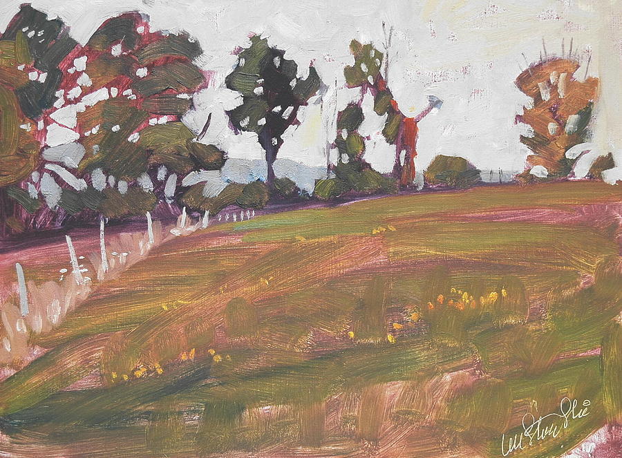 Tree Line Painting by Len Stomski