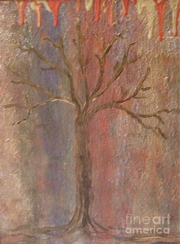 Tree - Metallic 1 Painting by Jacqueline Athmann