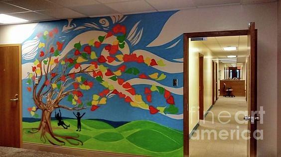 Tree Mural For Marygrove Social Services For Children Painting by Genevieve Esson
