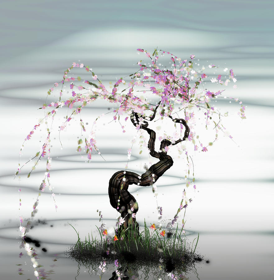 Tree Digital Art - Tree of a young girl 1 by GuoJun Pan