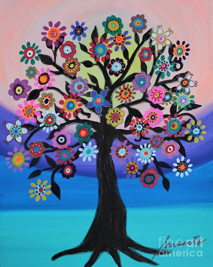 Blooming Tree Of Life Painting by Pristine Cartera Turkus