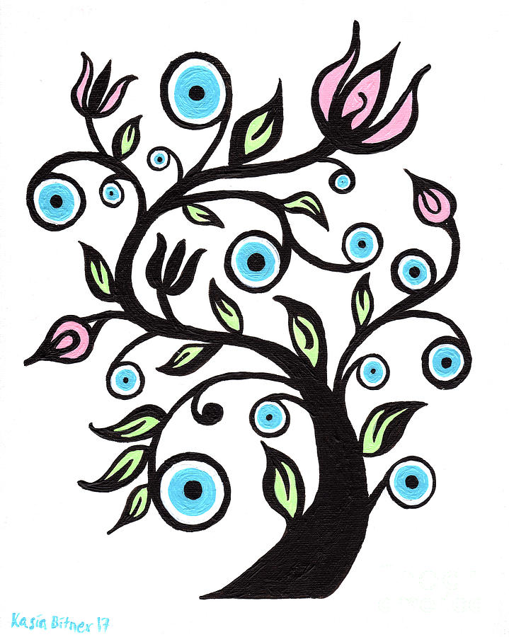 Tree of Eye Painting by Kasia Bitner