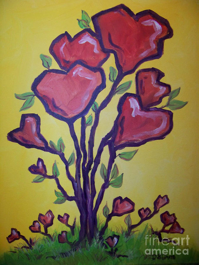 Tree of Hearts Painting by Deborah Smith