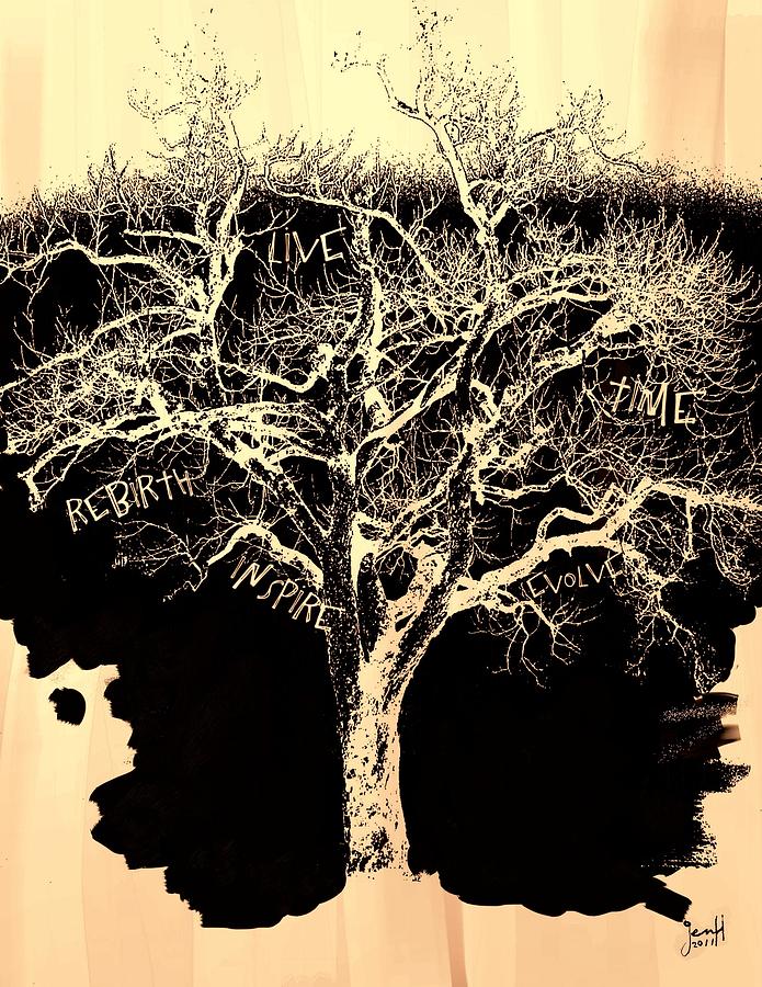 Tree Digital Art - Tree Of Inspiration Rose tint by Jennifer Heath
