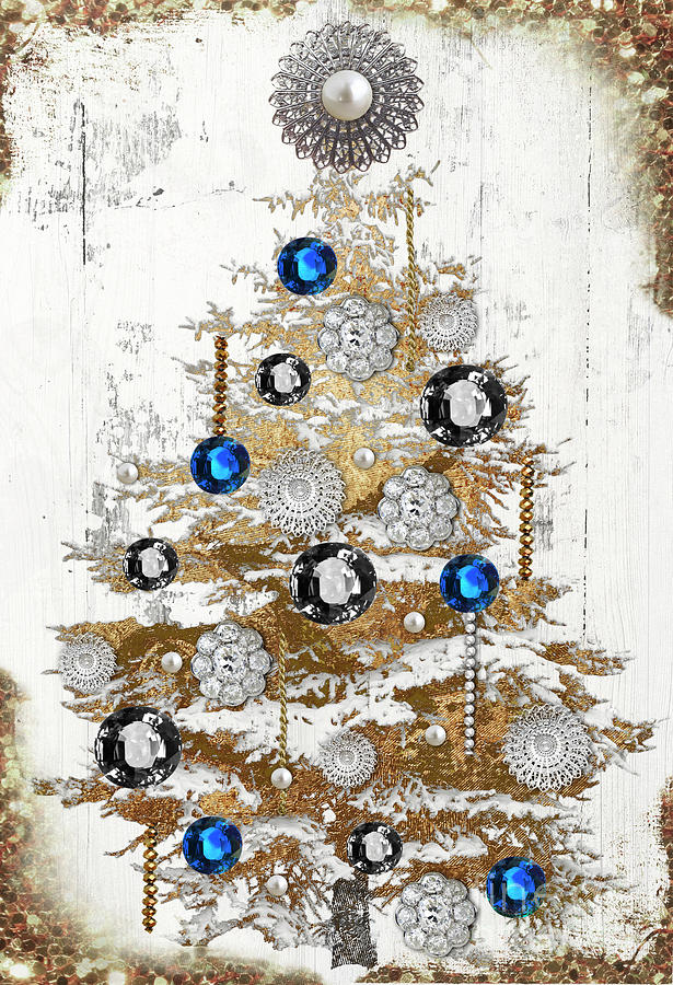 Christmas Painting - Tree of Jewels I by Mindy Sommers