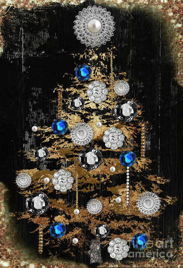 Christmas Painting - Tree of Jewels II by Mindy Sommers