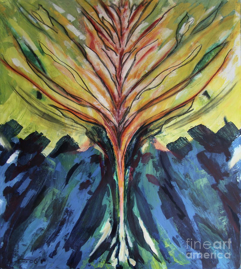 Tree of Life - Abstract Painting Painting by Christiane Schulze Art And Photography