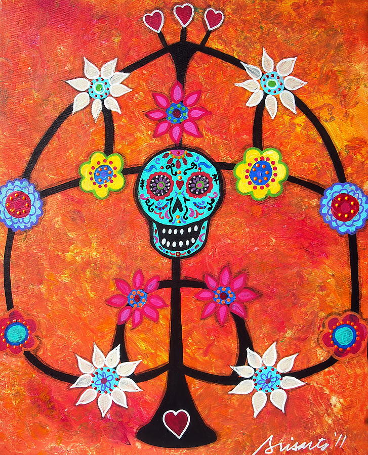 Tree Of Life Day Of The Dead Painting by Pristine Cartera Turkus