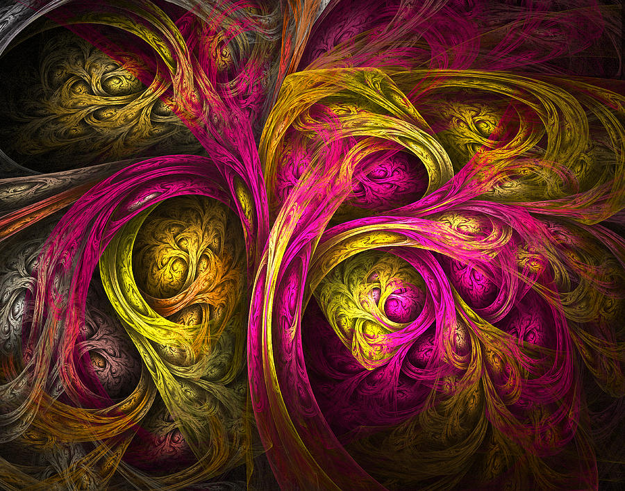 Tree of Life in Pink and Yellow Digital Art by Tammy Wetzel