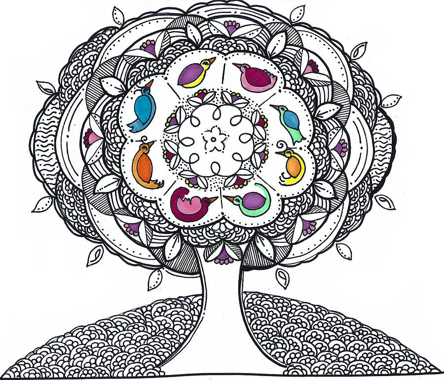 Caroline Drawing - Tree of Life - Ink drawing by Caroline Sainis Caroline Drawing - Tree of Life - Ink drawing by Caroline Sainis