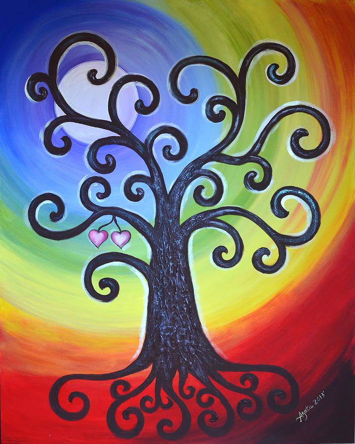 Tree of Life Love and Togetherness Painting by Agata Lindquist