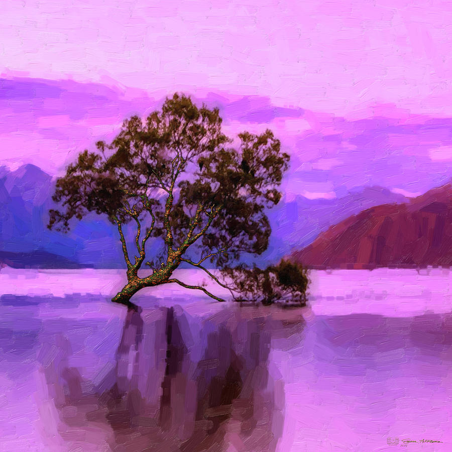 Tree of Life - Violet Dream Digital Art by Serge Averbukh