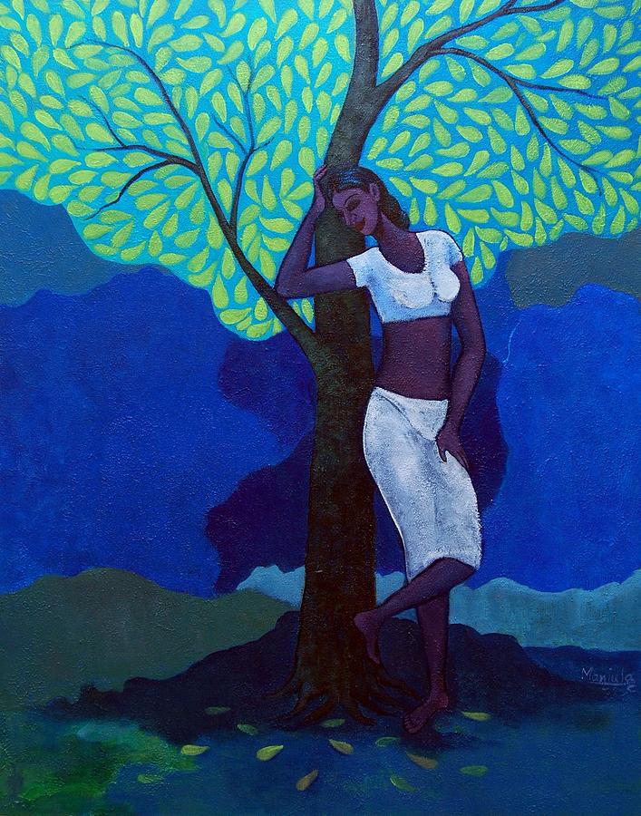 Nature Painting - Tree Of Trust by Manjula Prabhakaran Dubey