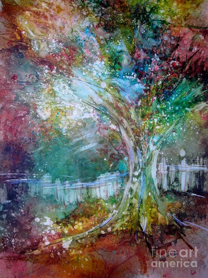 Tree on Fire Painting by Deborah Nell