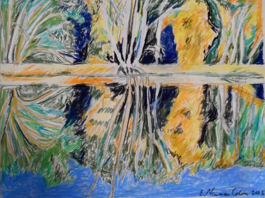 Abstract Painting - Tree Reflections by Esther Newman-Cohen