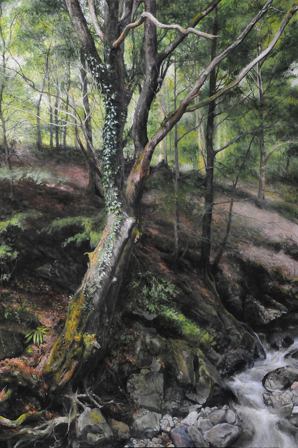 Tree River Wood Painting by Harry Robertson
