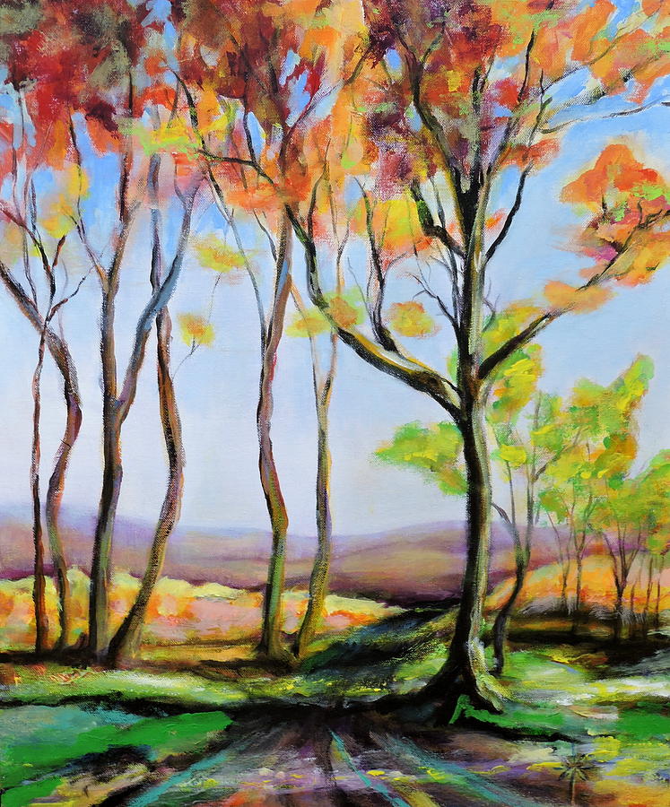Tree Shadows Painting by Jodie Marie Anne Richardson Traugott          aka jm-ART