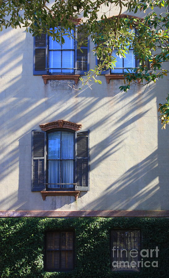 Savannah Photograph - Tree Shadows on Savannah House by Carol Groenen