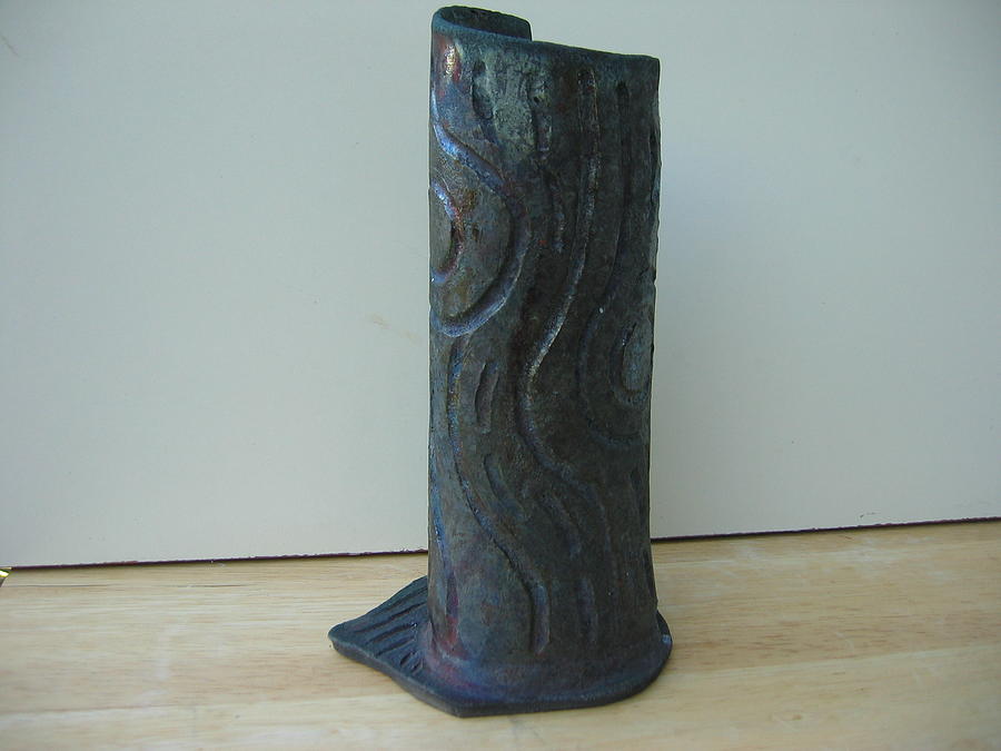 Tree Ceramic Art - Tree trunk vase by Julia Van Dine