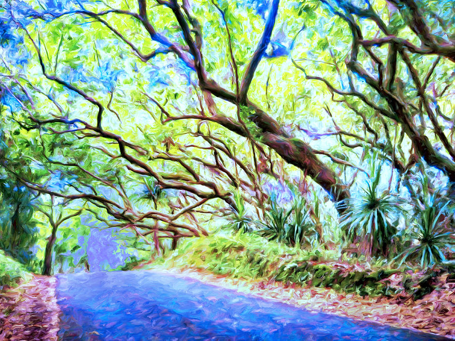 Tree Tunnel Near Isaac Hale Beach Park Painting by Dominic Piperata