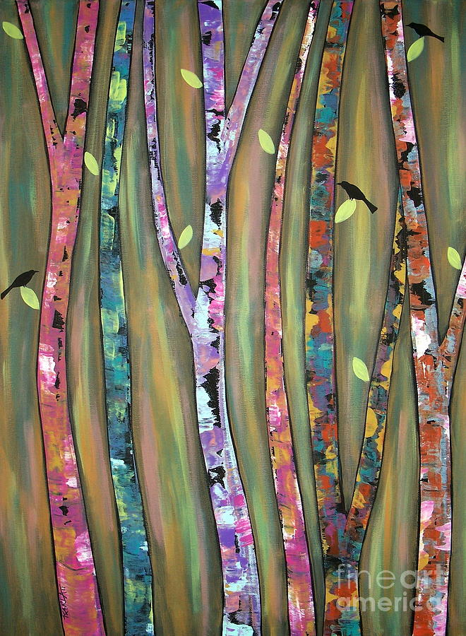 Blackbird Painting - Tree Whistlers by Karla Gerard