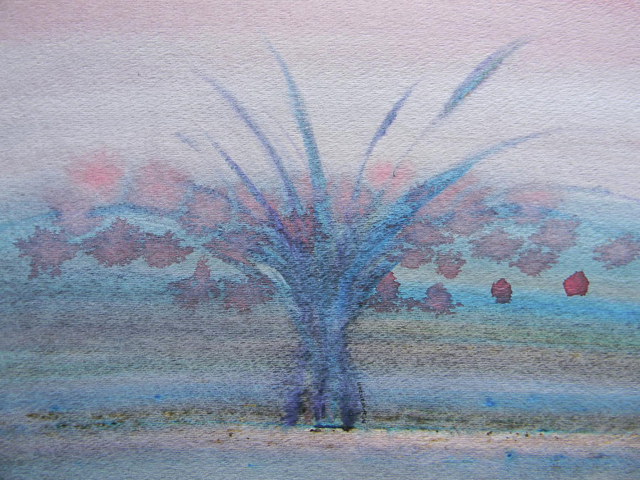 Tree with Balls Four Painting by Marwan George Khoury