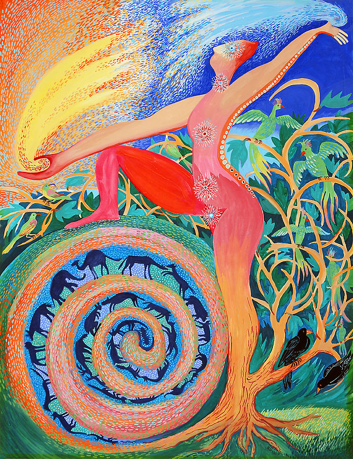 Tree Woman Painting by Shoshanah Dubiner