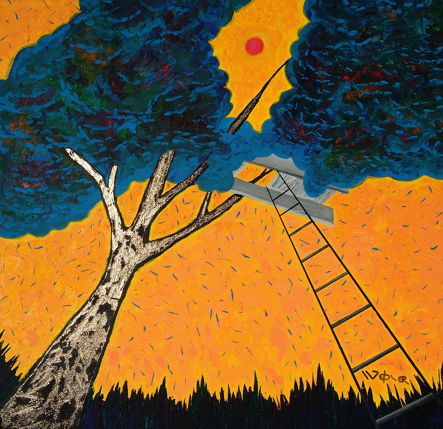 Treehouse Painting by Randall Weidner