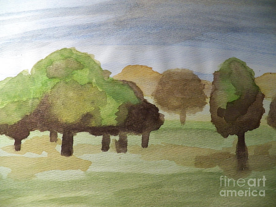Treeline Painting by Corinne Elizabeth Cowherd
